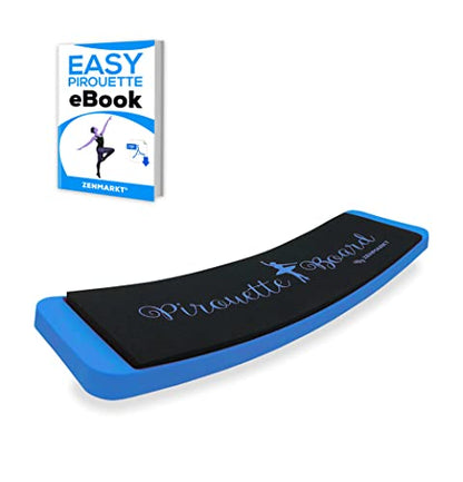 Zenmarkt Turning Board for Dancers, Cheerleaders, Gymnasts, Ice Skaters | Improve Turns, Balance & Stability — Ballet Pirouette Trainer, Figure Skating & Gymnastics Practice Board - color: Blue without Carry Bag