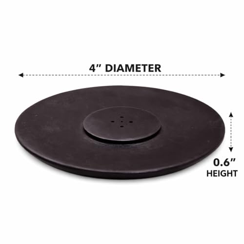 핸드메이드 대리석 향 스틱 홀더, 블랙, 10.2cm(4인치) | 원형 향 버너, 여러 개의 구멍, 장식용 애쉬 캐처, 가정 및 사무실 장식 - color: 블랙.