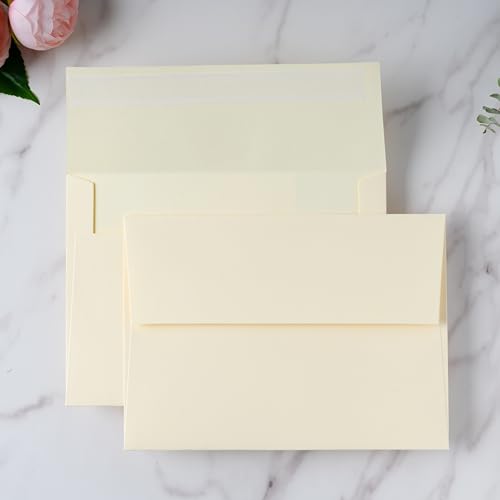 PONATIA 50 Pack A7 Envelopes, 5 x 7“ Cream Envelopes - color: Cream