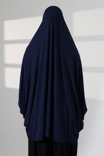ihvan online, Women Muslim Hijab Cover, Islamic Khimar, Long Salah Clothes. Prayer Hijab for Women - color: Navy Blue