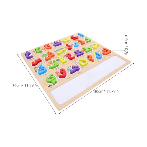 ERINGOGO 1Set Arabic Letter Matching Puzzle Montessori Educational Wooden for Engaging Alphabet Learning Puzzle for and Design for Family Interaction