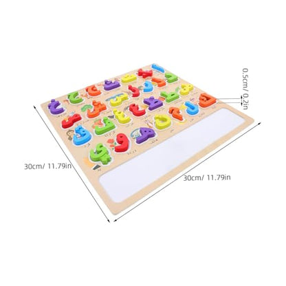 ERINGOGO 1Set Arabic Letter Matching Puzzle Montessori Educational Wooden for Engaging Alphabet Learning Puzzle for and Design for Family Interaction