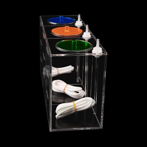 Aquarium Choice dosing Container dosing Liquid Container Storage Bucket Dosing Pump Reservoir Container with Three Separate Storage Rooms - size: 12.5*4.25*6.5 Inch;4500ml(Red Blue Green)