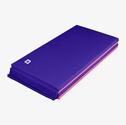 We Sell Mats Gymnastics Mat, Folding Tumbling Mat, Portable with Hook & Loop Fasteners - color: Purple / Pink, size: 4 ft x 8 ft x 1.5 in