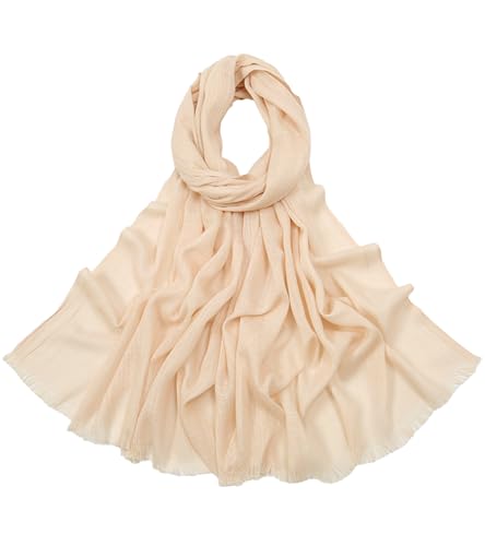 Women's Summer Scarf Lightweight And Soft Bamboo Cotton Headscarf - color: Light Snow Bud Color