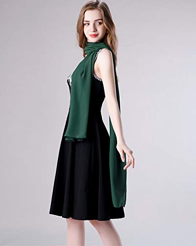 Shawl and Wrap for Evening Dresses Wedding Sheer Scarfs Women Scarve - color: Dark Green, size: 72''×18''