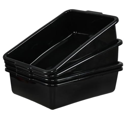 Commercial Bus Tubs, Bus Box/Tote Box, Set of 4, Black (23 L) - size: 23 L