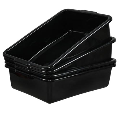 Commercial Bus Tubs, Bus Box/Tote Box, Set of 4, Black (23 L) - size: 23 L