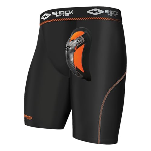 Shock Doctor Ultra Pro Compression Shorts with Ultra Cup Protector, Moisture-Wicking, Multi-Layer Protection Adult