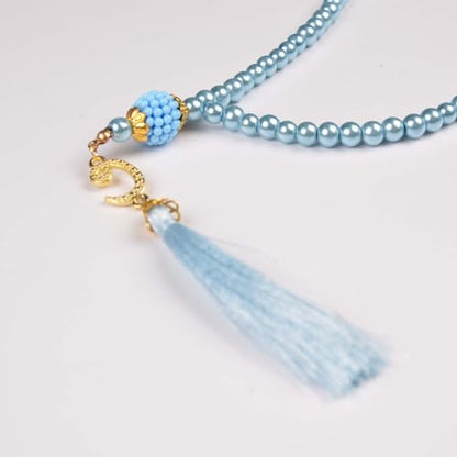 BABY SHOWER CHOCOLATE Set of 30 Muslim Prayer Beads – 99 Bead Tasbeeh in 4 Colors – Islamic Gift for Eid, Ramadan, Dhikr - color: Blue