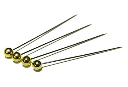 Sewing Pins Pearl Ball Head Pins Straight Pins Quilting Pins for Dressmaker with Box (Gold)