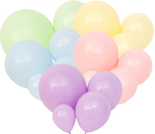 Latex Balloons, 100-Pack Different Sizes 18 12 10 5 Inch Party Balloon Garland Kit (Pastel) - color: Pastel