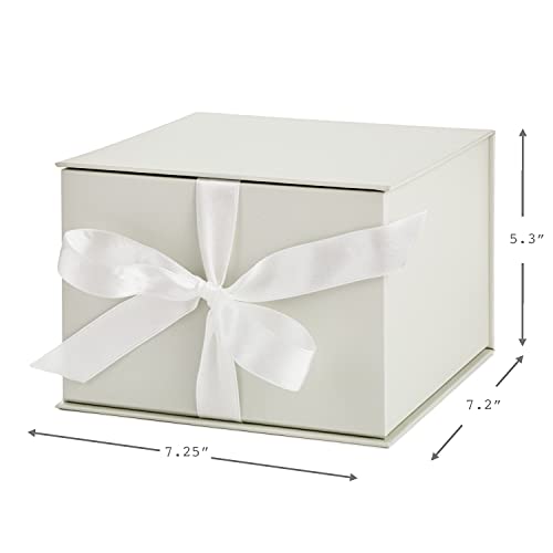 Hallmark Medium Gift Box with Lid and Shredded Paper Fill (Grey White 7 inch Box) for Weddings,Bridal Showers,Graduations,Birthdays,Bridesmaids Gifts,All Occasion,(Pack of 12) - color: White, size: Pack of 12
