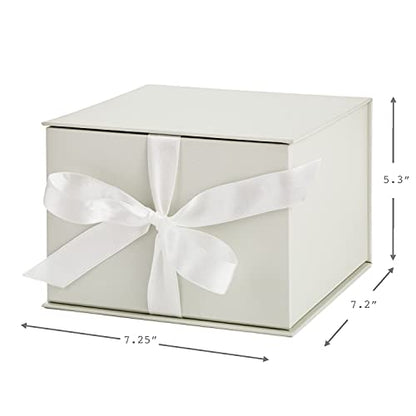 Hallmark Medium Gift Box with Lid and Shredded Paper Fill (Grey White 7 inch Box) for Weddings,Bridal Showers,Graduations,Birthdays,Bridesmaids Gifts,All Occasion,(Pack of 12) - color: White, size: Pack of 12