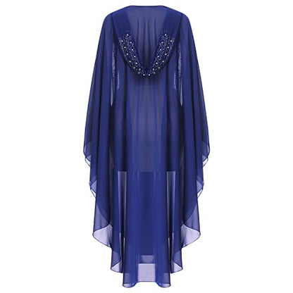 OBEEII Muslim Dress for Women Loose Batwing Sleeved Hooded Beaded Embroidery Long Abaya Dress Kaftan Abayas Islamic Robe - color: Bs06