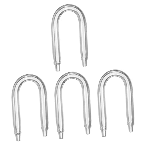 balacoo 4pcs U-shaped Diffuser Tube for Fish Tank Glass Tubing Lightweight Connector for Aquariums Easy Installation for Aquatic Plants and Aeration Systems
