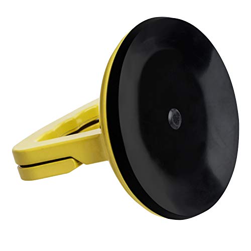 FCHO Glass Suction Cup Heavy Duty Aluminum Vacuum Plate Puller Handle Holder Hooks Duty Galss Lifting/Tile Suction Cup Lifter/Moving Glass/Pad for Lifting (Yellow, 2Pack) | Aluminum Single Glass Vacuum Suction Cup With Hooks For Tile Glass Moving Lifting