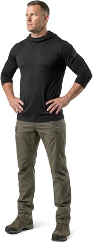 CQR Men's UPF 50+ Sun Protection Long Sleeve Quick Dry Athletic Shirts, Stretch Running Workout Hiking T-Shirts - color: Nightfall Ex Black, size: X-Large