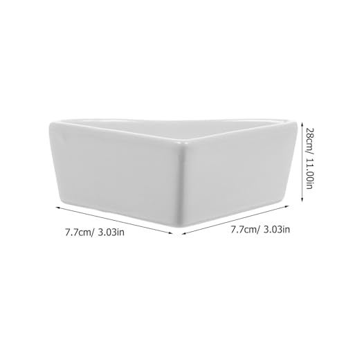 iplusmile Ceramic Hamster Food Bowl, White, 5"