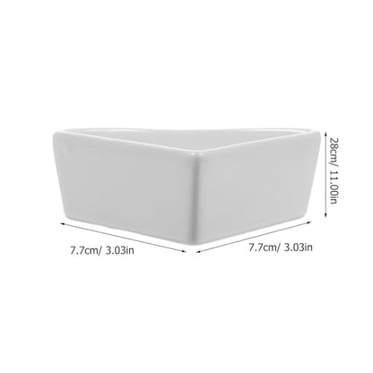 iplusmile Ceramic Hamster Food Bowl, White, 5"