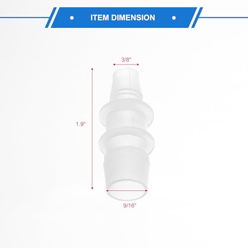 4pcs Plastic Hose Barb Fitting 9/16" to 3/8" Barbed Splicer Mender Joint Adapter Aquarium Clear - size: 9/16"-3/8"