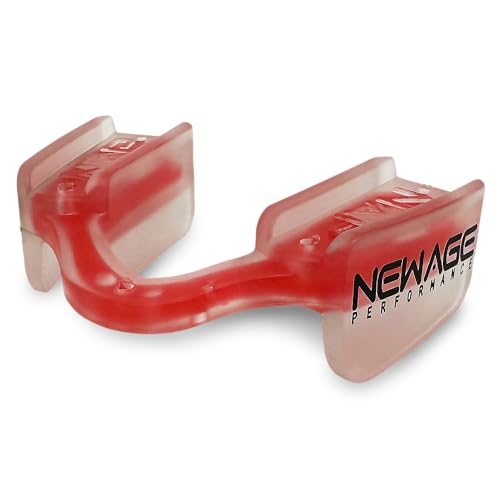 New Age Performance 6DS Low Profile Mouthpiece for High-Intensity Interval Training (HIIT) and Cross Fitness, Increase Strength & Endurance, Faster Recovery, Sleek Weightlifting Mouthpiece, (Red) - color: Red
