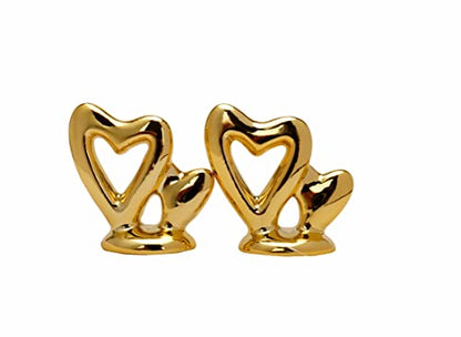 Gold Small Animal Statue Heart Statue Decor Modern Style Ceramic Gold Heart Animal Figurines Statues for Home Decor Accents Living Room Office Table Bookshelf Desk Bedroom Decorative Objects - size: Heart to Heart