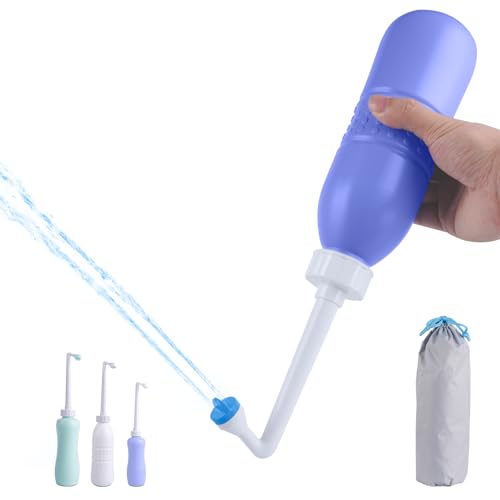 Hibbent Portable Bidet Sprayer and Travel Bidet with Hand Held Bidet Bottle for Personal Cleansing Use Extended Nozzle - Personal Hygiene Care Toilet Bidet Shower/Bathroom Bidet Spray -21.8oz(620ml) - color: Purple, style: 620ml