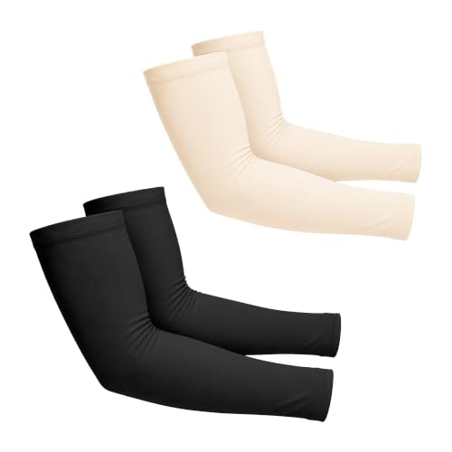 netdraw Unisex Bamboo Viscose Arm Sleeves 2 Pack - color: Black/Beige, size: Small-Medium