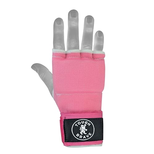 Boxing Gel Hand Wraps Quick Wraps – Padded Inner Gloves for Boxing, Muay Thai, Kickboxing & MMA Training - color: Pink, size: Large