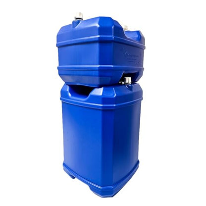 WaterPrepared ReadyJug 7 Gallon Water Storage Container with Built-In Spigot, Blue - Stackable Portable Emergency Tank for Camping