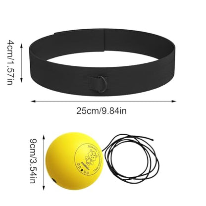 Boxing Ball - Funny Head-Mounted Adjustable Gear, Gym Punch Reflex Trainer with Comfortable Headband, Fight Speed Equipment, Striking Reflexes Device, Equipment for Men Women - color: Yellow
