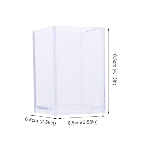 PRETYZOOM 3 Pack Acrylic Pen Holder Vase - Multi-Functional Clear Storage for Desk Makeup Brushes and Centerpieces - 10X6.5Cm Decorative Candle Holder