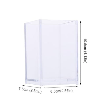 PRETYZOOM 3 Pack Acrylic Pen Holder Vase - Multi-Functional Clear Storage for Desk Makeup Brushes and Centerpieces - 10X6.5Cm Decorative Candle Holder