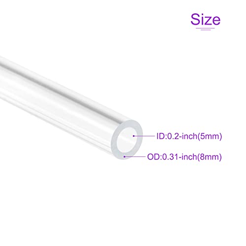 DMiotech 4pcs 3/16" x 5/16" x 12" Clear Acrylic Pipe Rigid Plastic Tubing for Aquarium Water Pipe, Water Cooling System, Plumbing - size: 3/16" x 5/16"