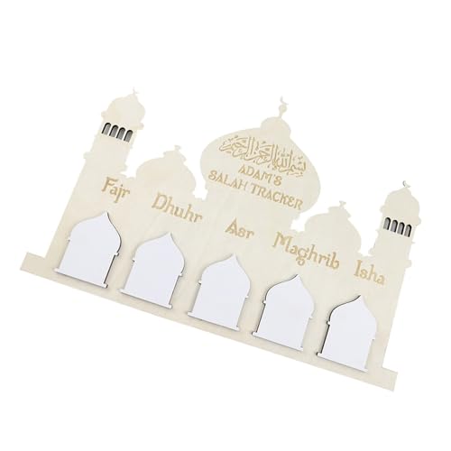 Ramadan Wall Hanging Wooden Calendar Decoration Eid Mubarak Countdown Calendar for Boy Girl Reusable Festive Home Decor for Ramadan and Eid Celebrations