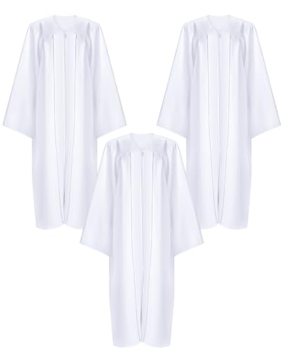 Toulite 3 Pcs White Matte Choir Robes for Adults Unisex - size: Size 48