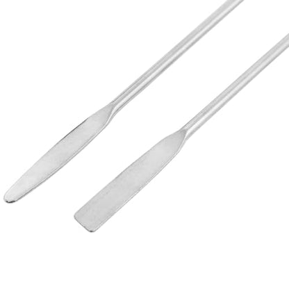 150mm/5.9inch Stainless Steel Lab Spatula Conical and Flat Tips for Experiments and DIY Processes 3PCS