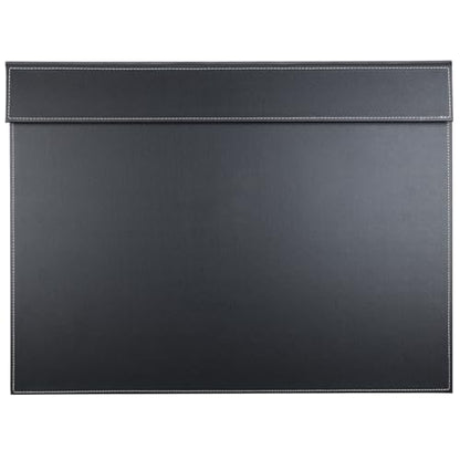Ultra-Smooth PU Leather Desk Pad & Mat Office Desk Drawing & Writing Board A3/ A4 File Paper Clip Table Protector Mat on Top Large 24''x18'' (Black) - color: Black-a005