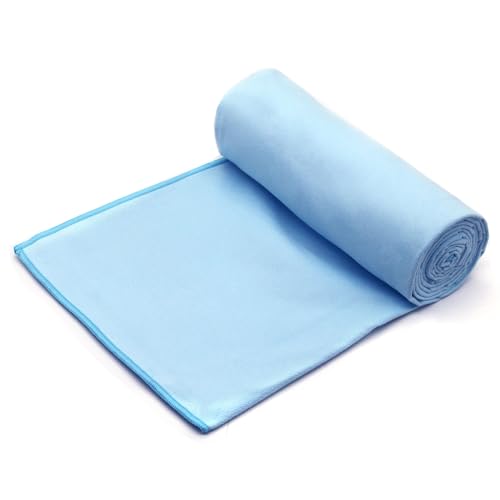 Eunzel 2 Pack Hot Yoga Towel Non Slip Yoga Mat Towel Non-Slip Sweat Absorbent Microfiber Towel for Hot Yoga, Pilates and Workout 72" x 26.5", Pink/Blue - color: Z-blue/Pink (2 Pack )