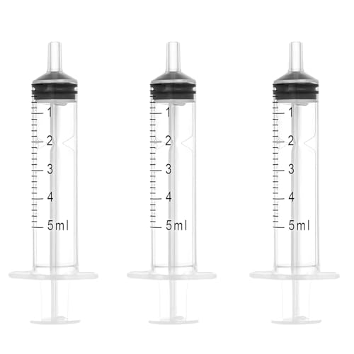 5ml Oral Syringe Without Needle, 5cc Syringe for Pet Feeding, Non-Sterile | 30 Pack 5mL no-needle plastic syringes. Clear measuring scale. Ideal for pets, lab and gardening. reusable liquid tool - size: 5ml, style: 30