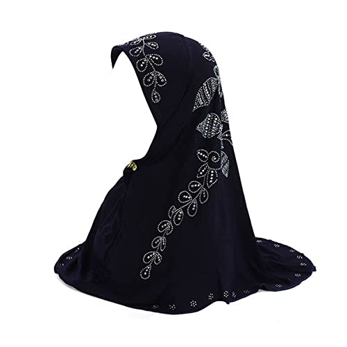 RARITYUS Women Bling Rhinestone Pearl Instant Scarf Muslim Hijab Fashion Shawl Head Wrap Turban Cap with Flower Accent - color: Z Color 4
