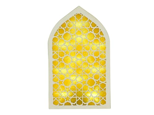 Eid Mubarak Table Decorations,Eid Mubarak Tabletop Decor,Ramadan Decorations for Home,Hollow Out Design Ramadan Mubarak Sign for Gifts Office Home Bedroom Party Decorations(White)