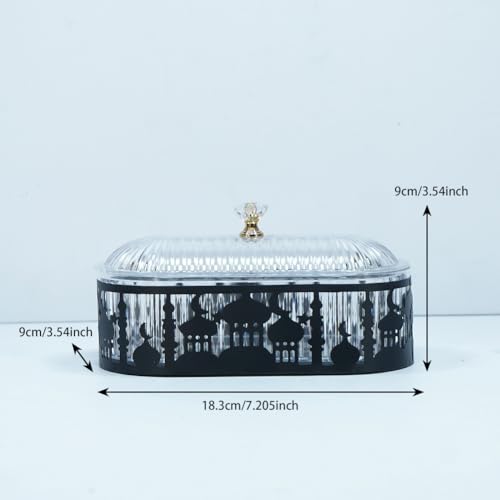 Ramadan Home Decoration, Eid Mubarak Metal Food Trays with Lid, Ramadan Metal Serving Dishes for Eid Mubarak, Metal Eid Mubarak Tray for Table Party