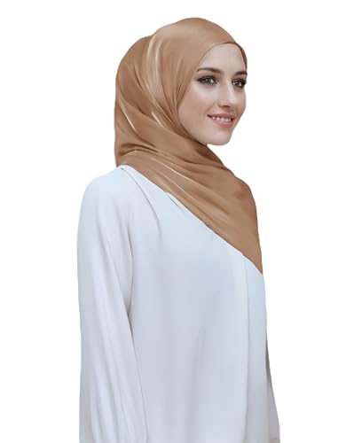 Lina & Lily Sheen Shimmer Women's Crepe Scarf Shawl Wrap Head Hijab Lightweight - color: Bronze