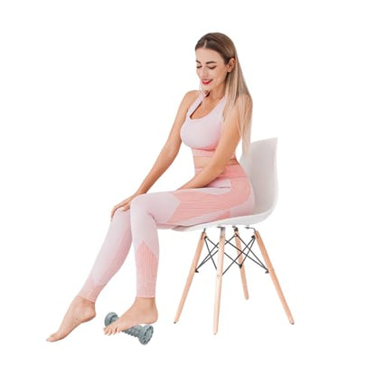 Foot & Calf Stretcher for Plantar Fasciitis, Includes Foot Massage Roller, Achilles Tendinitis, Foot Drop, Yoga Foot & Leg Stretching Strap