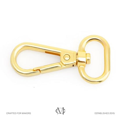 CRAFTMEMORE Snap Hook Swivel Push Gate Lobster Clasps Fashion Clips Purse Making FS10 Pack of 10 (Gold, 3/4 Inch) - color: Gold, size: 3/4 Inch