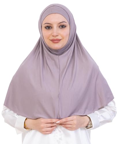 Prien Instant Hijab For Women, Muslim Long Scarf, Undercap Turban Set, Turkish Islamic Clothing, Prayer Clothes For Abaya - color: Light Mink