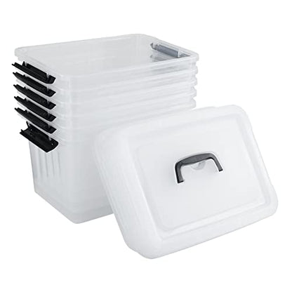 Kekow 6-Pack 10 L Plastic Storage Boxes, Clear Plastic Storage Bins with Lids - size: 10 L