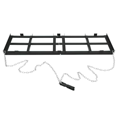 Garvee Drag Harrow 6 Ft Heavy Duty Tow Behind Drag Harrow with Adjustable Bars and 72 Inch Chain Driveway Grader Landscape Rake for ATV, UTV, Tractor - size: 6 FT